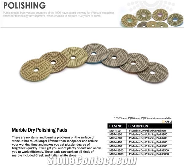 Marble Dry Polishing Pads