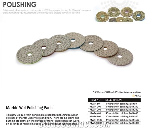 Resin Bond Marble Wet Polishing Pads