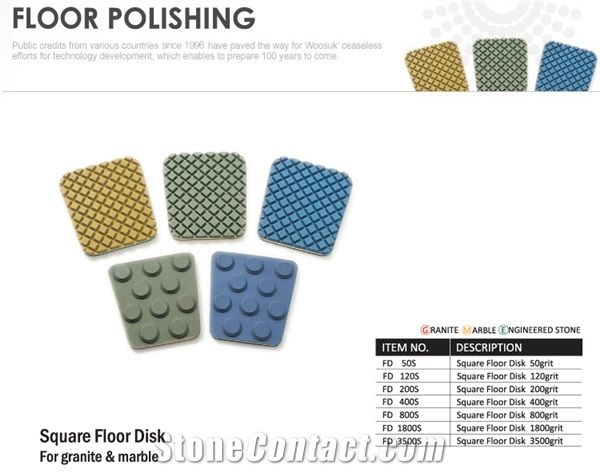 Square Floor Polishing Disc for Granite, Marble