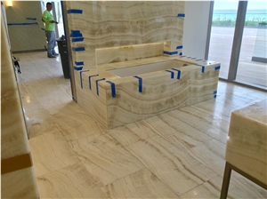 Honey Onyx Bathtub Panels, Tub Deck Honey Onyx Bathtub Panels, Tub Deck