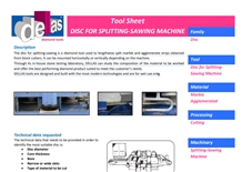 Cutting Disc for Splitting-Sawing Machines