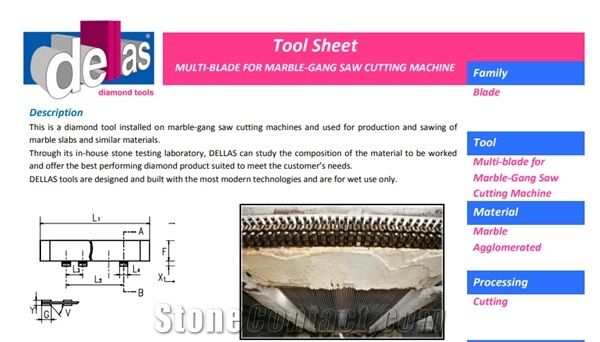 Multi-Blade for Marble Gang Saw Cutting Machine