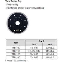 Thin Turbo/ Dry Cutting Blade