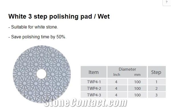 White 3 Step Polishing Pad