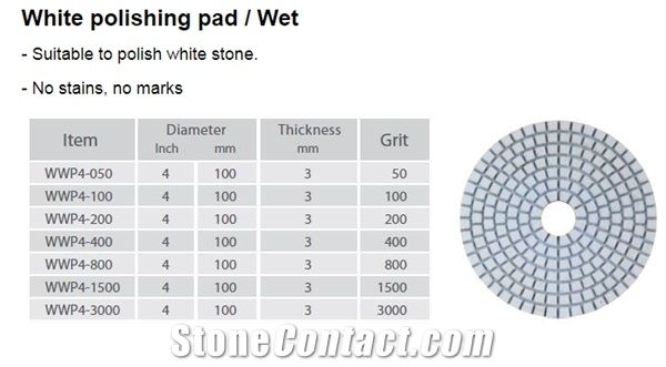 White Polishing Pad / Wet Polishing Pad
