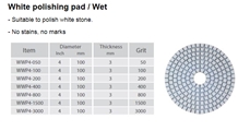 White Polishing Pad / Wet Polishing Pad White Polishing Pad / Wet Polishing Pad