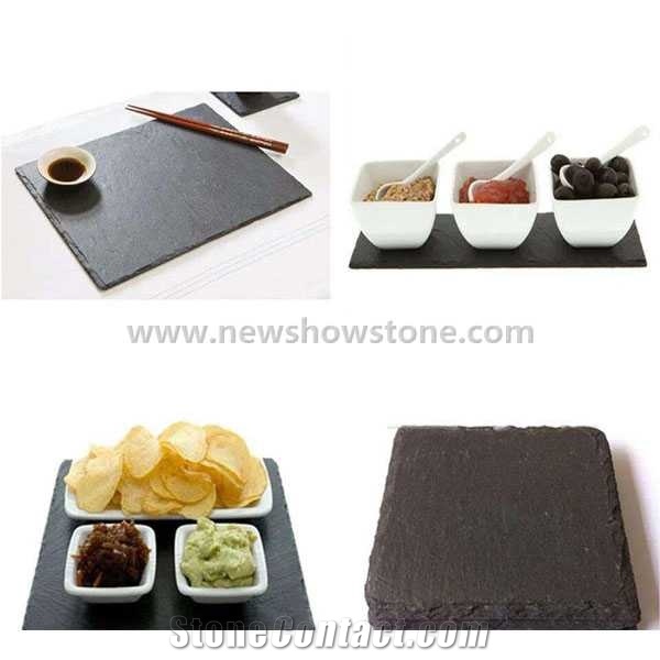 Rectangle Shape Black Square Slate Cheese Board