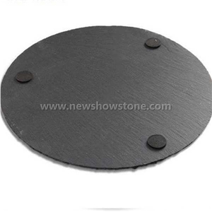 Small Size Round Black Slate Cheese Board