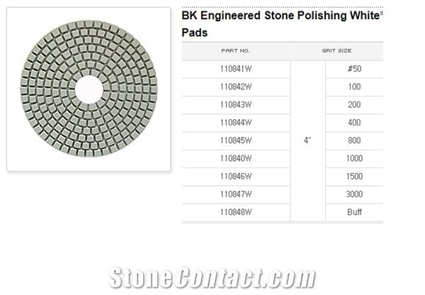 Bk Engineered Stone Polishing White Pads