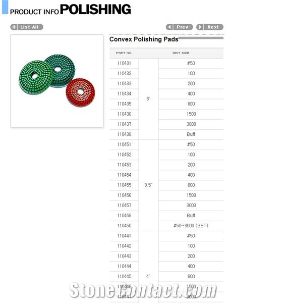 Convex Polishing Pads