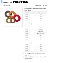 Corner Stright Edge Polishing Discs Velcro Back