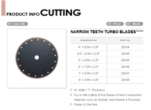 Narrow Teeth Turbo Blades