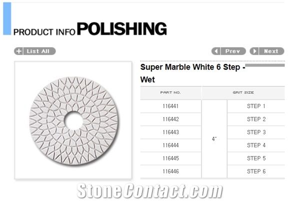 Super Marble White 6 Step -Wet Polishing