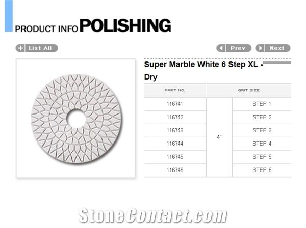 Super Marble White 6 Step Xl-Dry Polishing