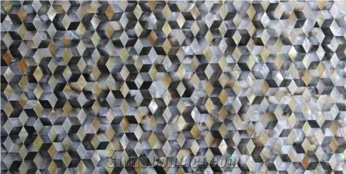 Black and Yellow Pearl Mosaic Tiles Msw1011