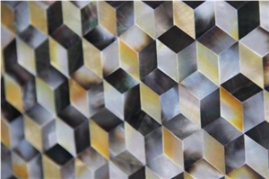 Black and Yellow Pearl Mosaic Tiles Msw1011