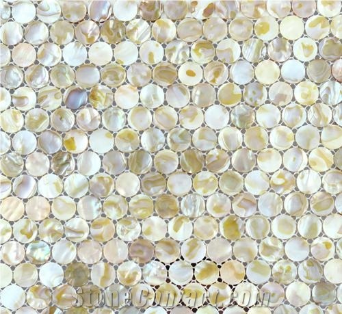 Colorful Round Shell Marble Mosaics