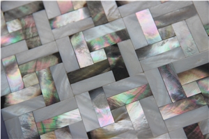 Black and White Shell Kitchen Mosaic Bathroom Tile