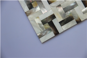 Black and White Shell Kitchen Mosaic Bathroom Tile