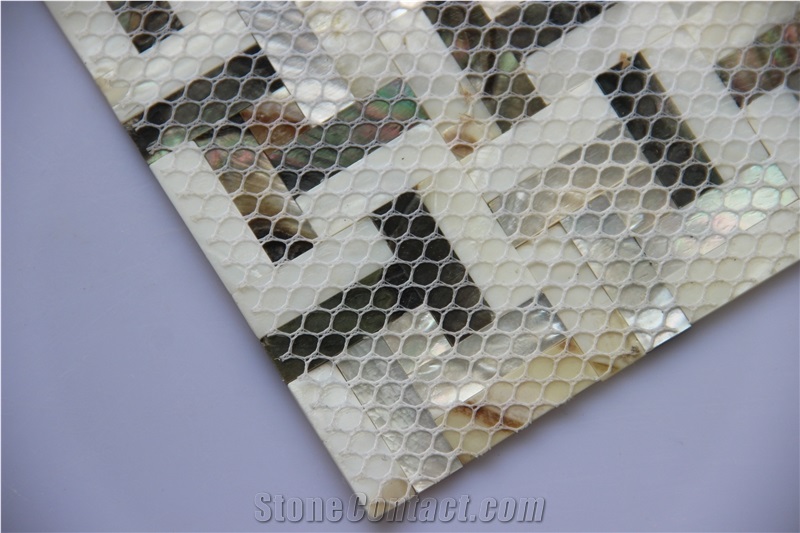 Black and White Shell Kitchen Mosaic Bathroom Tile