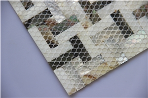 Black and White Shell Kitchen Mosaic Bathroom Tile