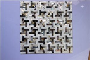 Black and White Shell Kitchen Mosaic Bathroom Tile