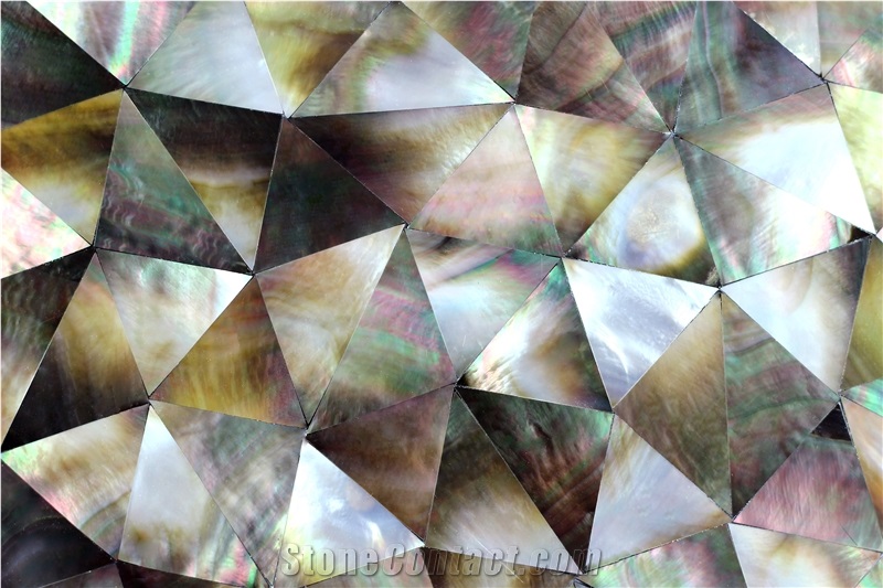 Black Shell Mosaic Tiles Aluminum Honeycomb Board