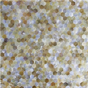 Deep Sea Shell Hexagon Tile Honeycomb Panel Mosaic