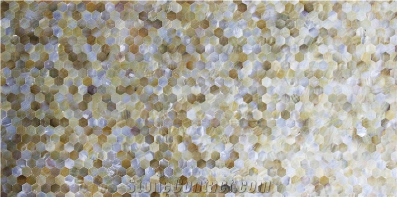 Deep Sea Shell Hexagon Tile Honeycomb Panel Mosaic