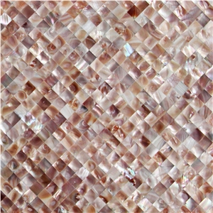 Pink Sea Shell Mosaics Tile Aluminum Backed Mosaic