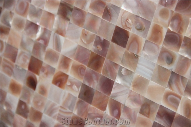Pink Sea Shell Mosaics Tile Aluminum Backed Mosaic