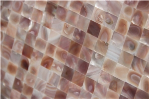 Pink Sea Shell Mosaics Tile Aluminum Backed Mosaic