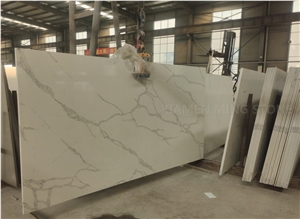 Artificial Marble Bianco Calacatta Quartz Stone Slab