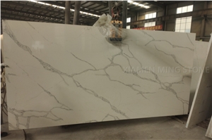 Artificial Marble Bianco Calacatta Quartz Stone Slab