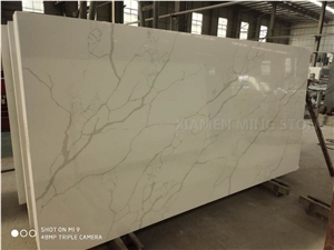 Artificial Marble Bianco Calacatta Quartz Stone Slab
