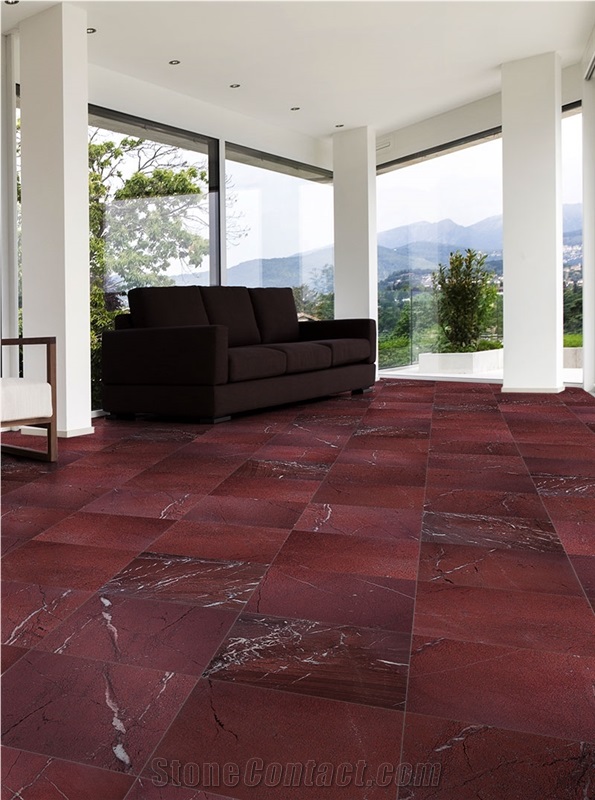Rosso Laguna Marble Slab, Turkey Red Stone Tile