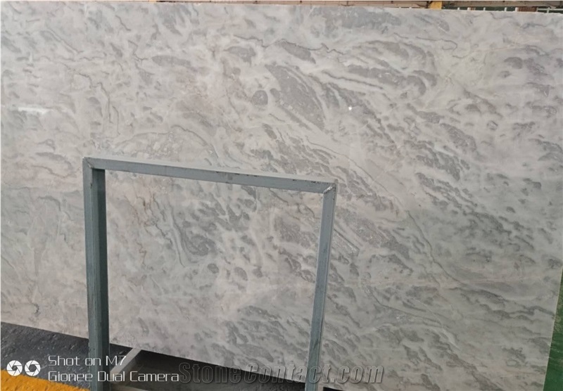 Silver Cloudy White Marble Slab,Fantasy Spray Vein
