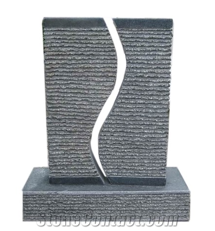 Dark Grey Granite Fountain Stone for Garden Dec