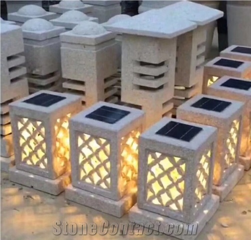 Garden Lanterns in Blue Lime Stone