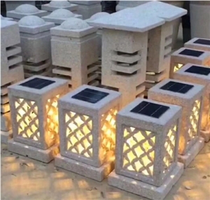 Garden Lanterns in Blue Lime Stone