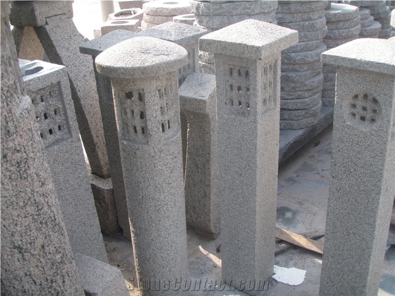 Garden Lanterns in Blue Lime Stone