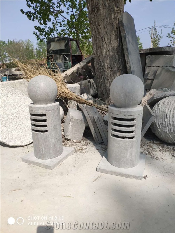 Garden Lanterns in Blue Lime Stone