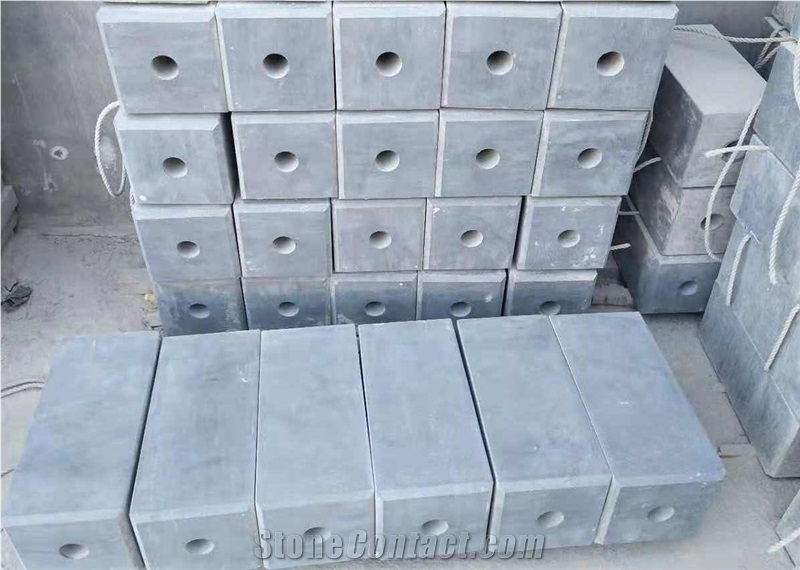 Parking Stone,Flagpole Base in Blue Limestone,L828