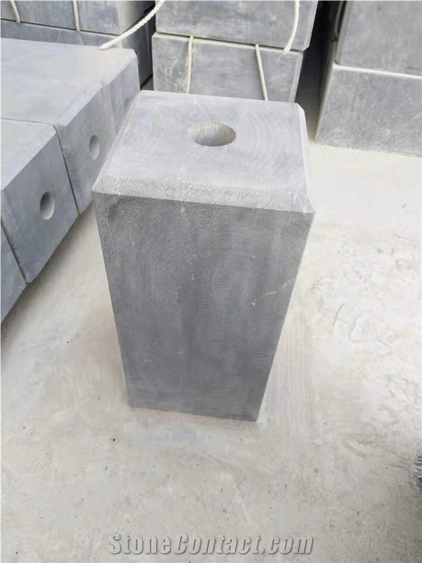 Parking Stone,Flagpole Base in Blue Limestone,L828