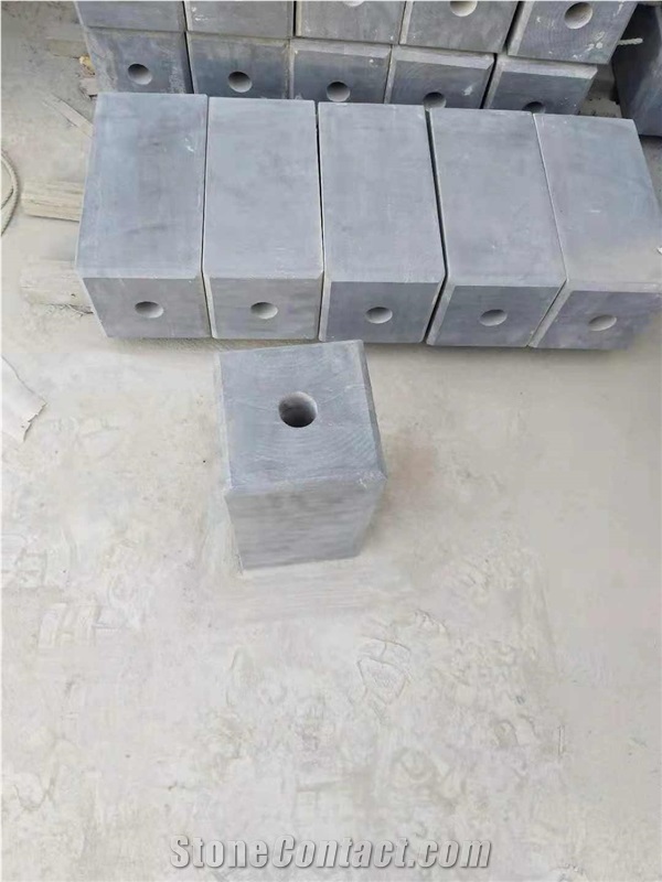 Parking Stone,Flagpole Base in Blue Limestone,L828