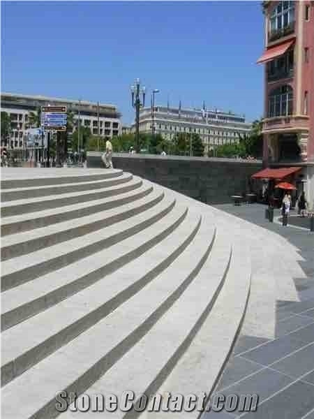 Moleanos Beige Limestone Exterior Stairs Steps