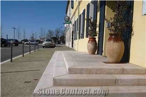 Moleanos Beige Limestone Exterior Stairs Steps