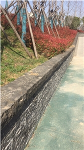 China Black Basalt Split Face Mushroom Stone