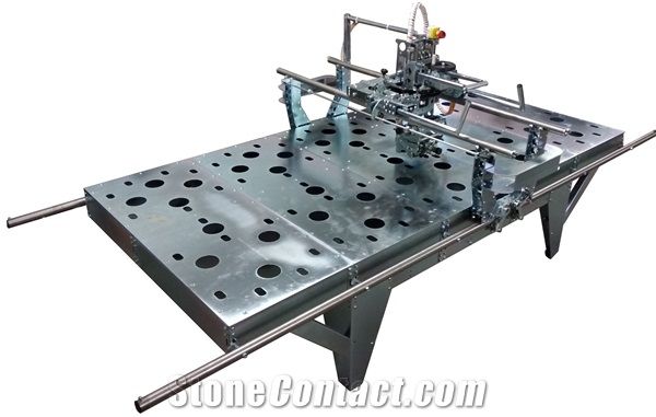 Race 5 Axis Stone Processing Center:Cutting with disk, Miter cut, Profiling, Drainboard, Drainergrooves