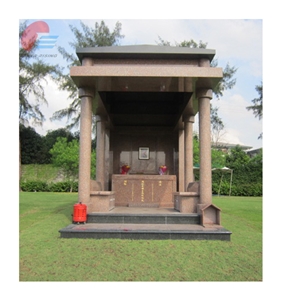 Beige Granite Pavilion Monument with Columns